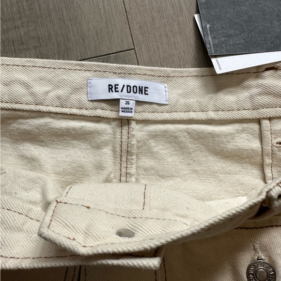 NWT RE/DONE Cream Denim Skirt Size 26 - Picture 4 of 5